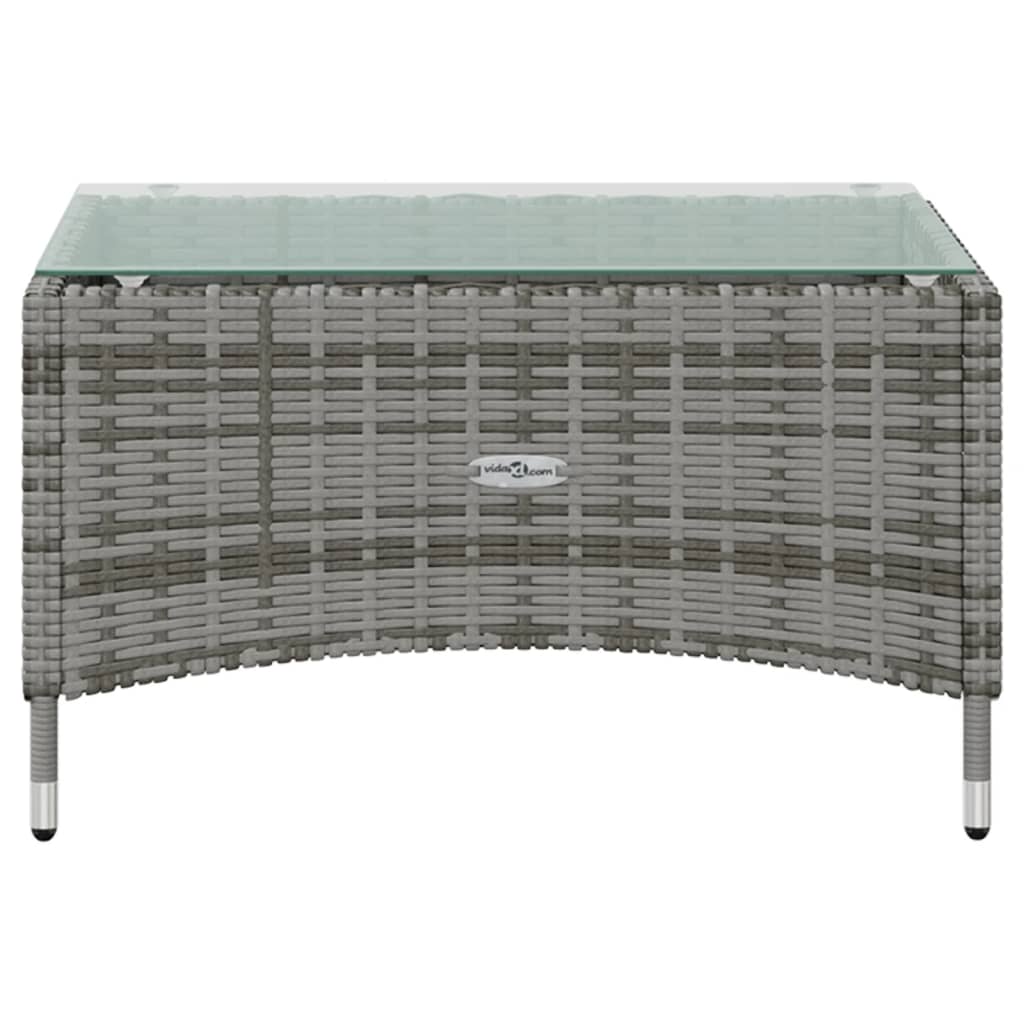 8-tlg. Garten-Lounge-Set mit Auflagen Poly Rattan Grau